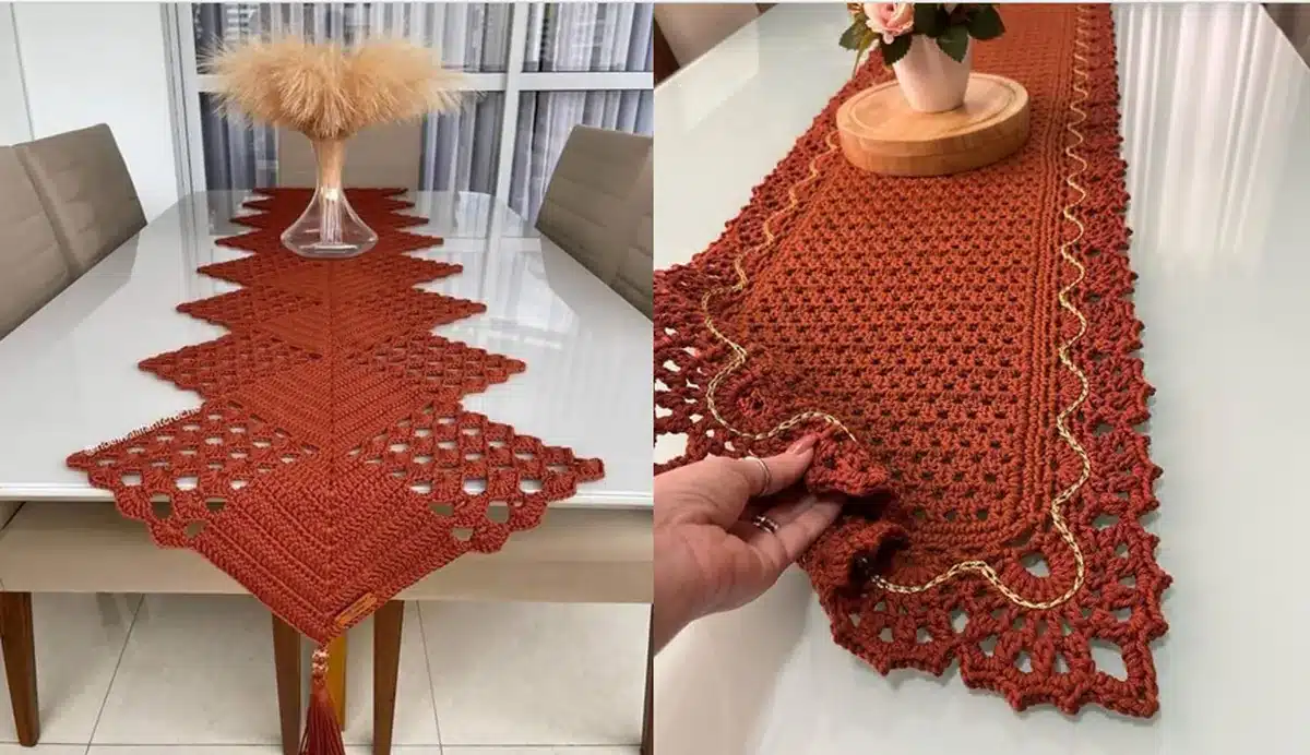 caminho de mesa crochê estilos