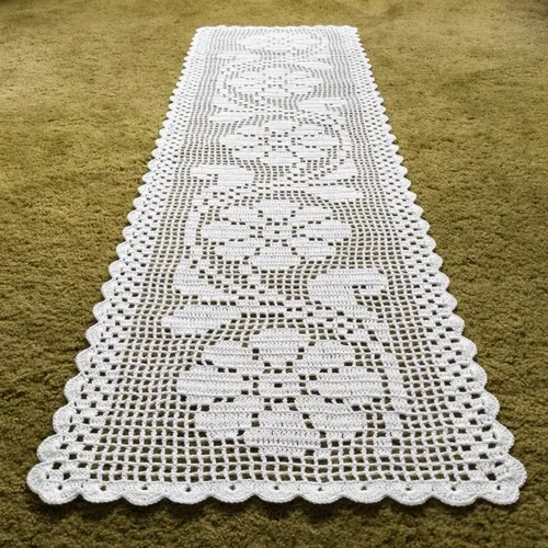 como fazer caminho de mesa de crochê