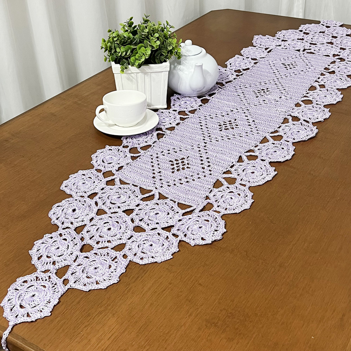 tendências caminho de mesa crochê 2024