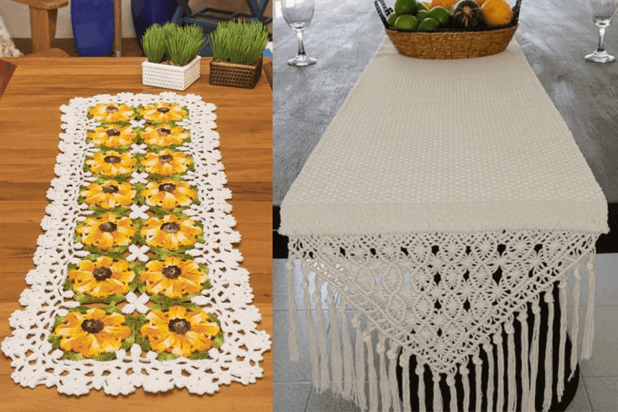 ideias de caminho de mesa de croche