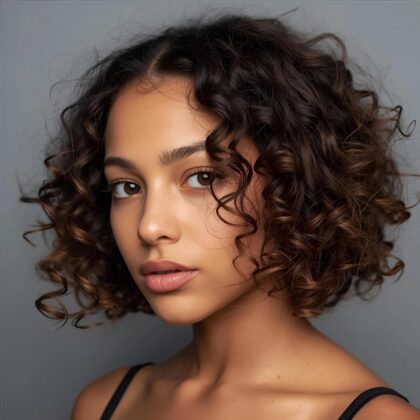 pixie cut ou tapered cut para rosto redondo cacheado