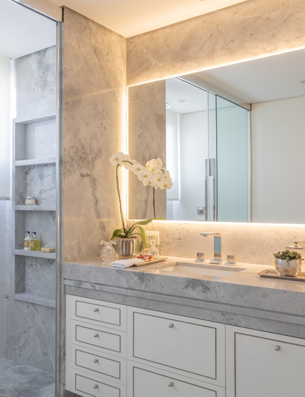 ideias de decoracao com espelhos para banheiro