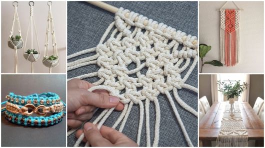 ideias de macrame em toalha de lavabo