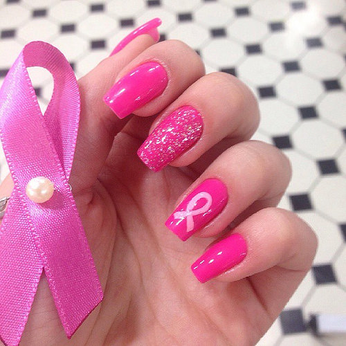 ideias de unha decorada para o outubro rosa