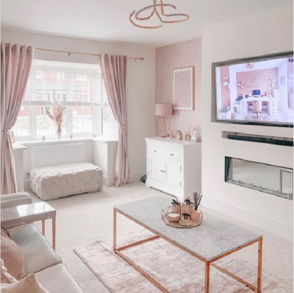 melhores luminárias pendentes rose gold para sala pequena