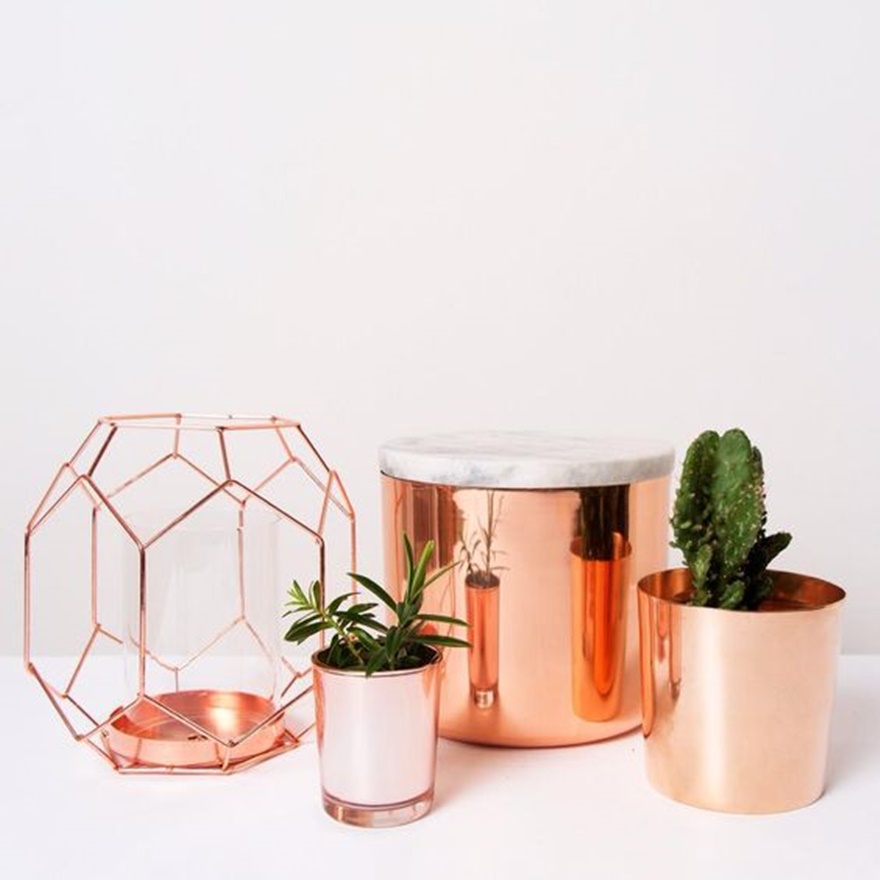 ideias criativas decoração rose gold ambientes pequenos