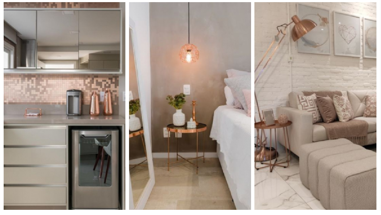 melhores luminárias pendentes rose gold para sala pequena