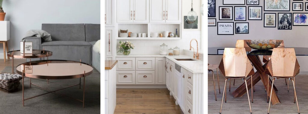 rose gold versus cobre decoração ambientes pequenos