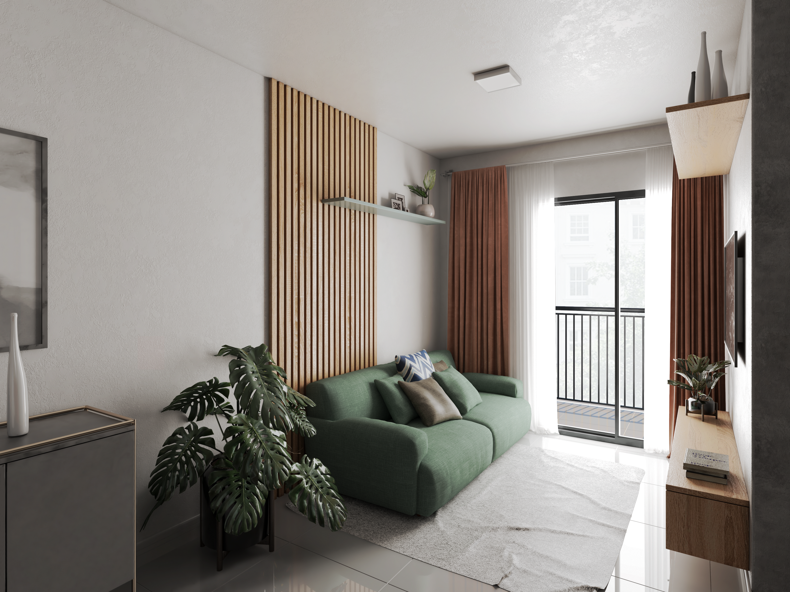 cores que ampliam sala pequena