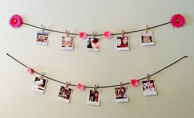 ideias varal de fotos