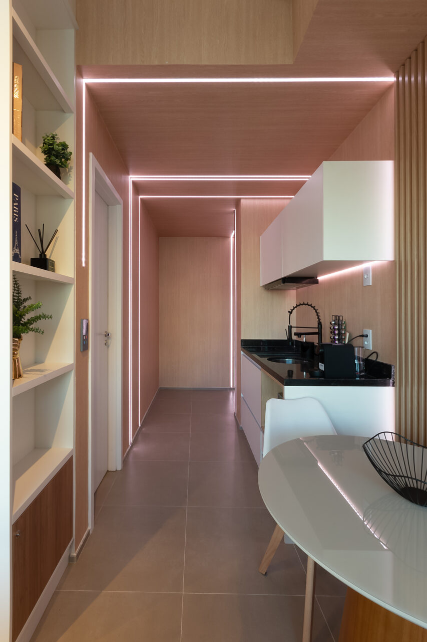 iluminação de armário de cozinha sem furos