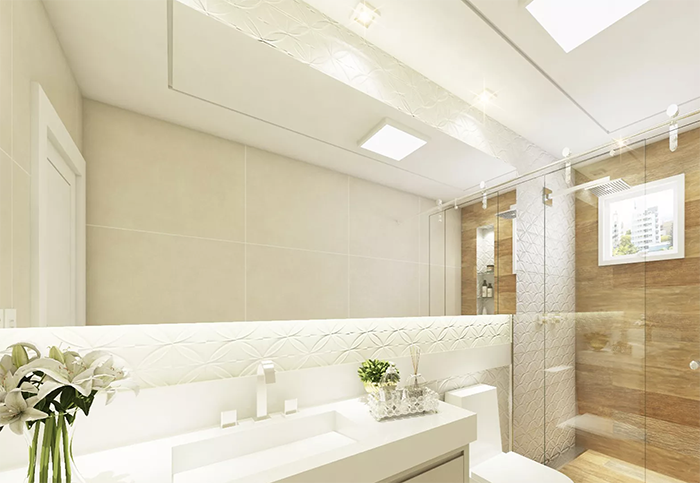 iluminação de espelho de banheiro