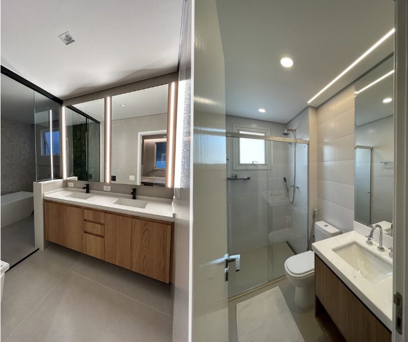 luz amarela vs luz branca no banheiro