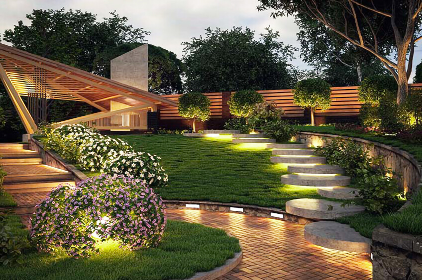 iluminacao para jardim externo