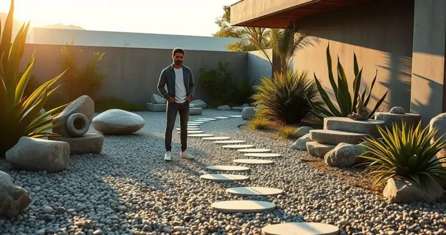 manutenção de jardim de pedras