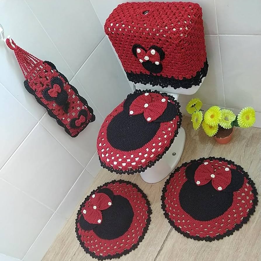 jogo de banheiro de croche minnie
