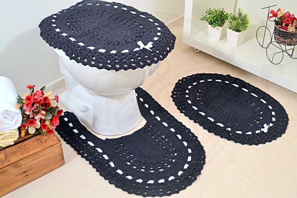 Tendências de cores para jogos de banheiro em crochê