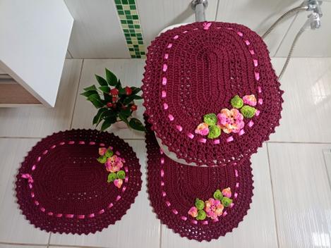 Tendências de cores para jogos de banheiro em crochê