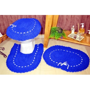 jogo de banheiro em croche azul