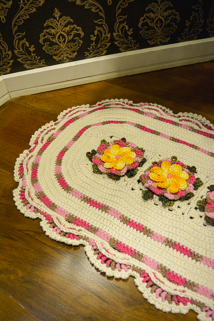 jogo de banheiro em croche com flores