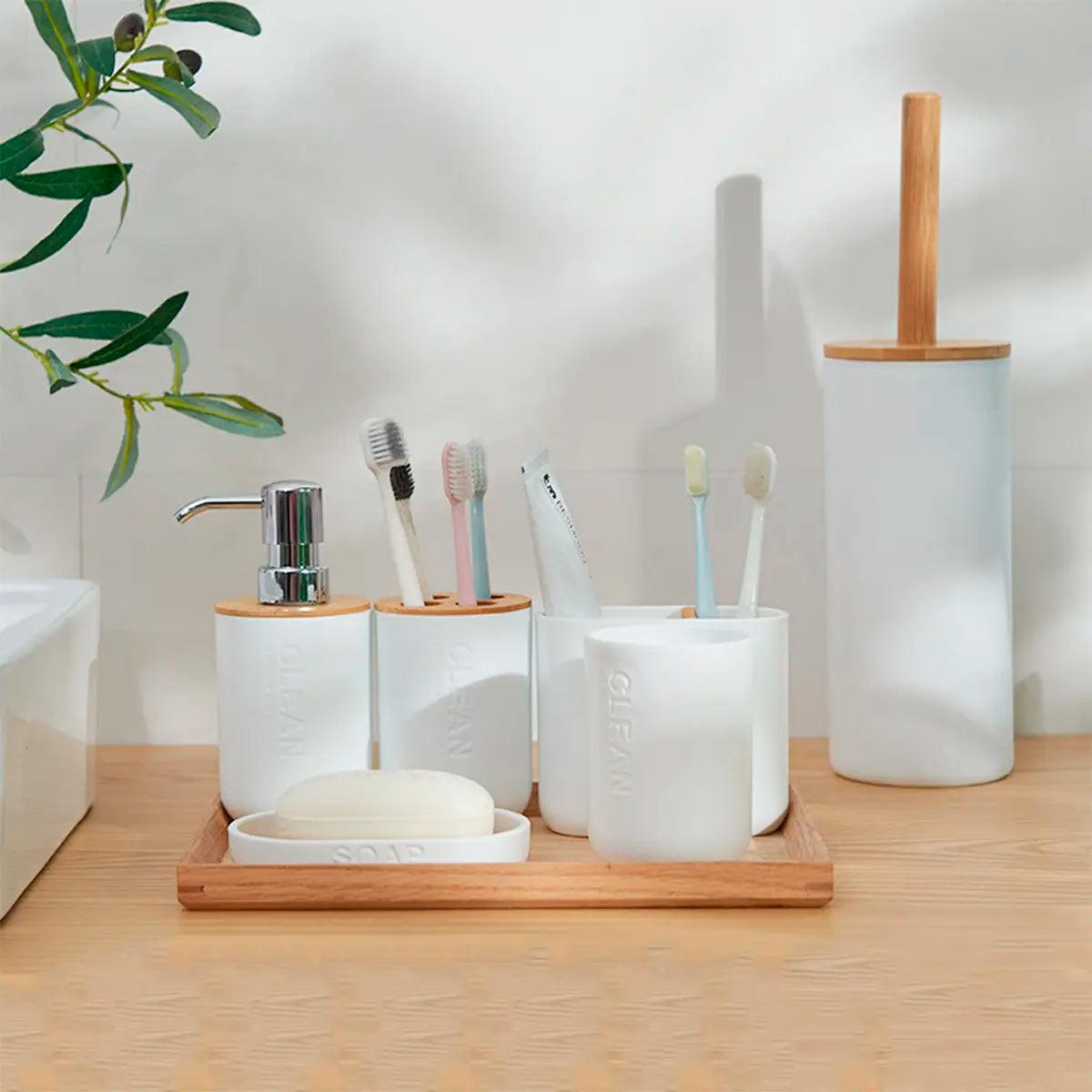 Kits de banheiro sustentáveis: opções em bambu e materiais reciclados