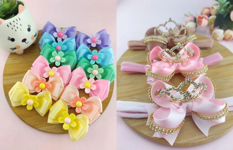 como fazer laço de cabelo infantil com aplique de sereia