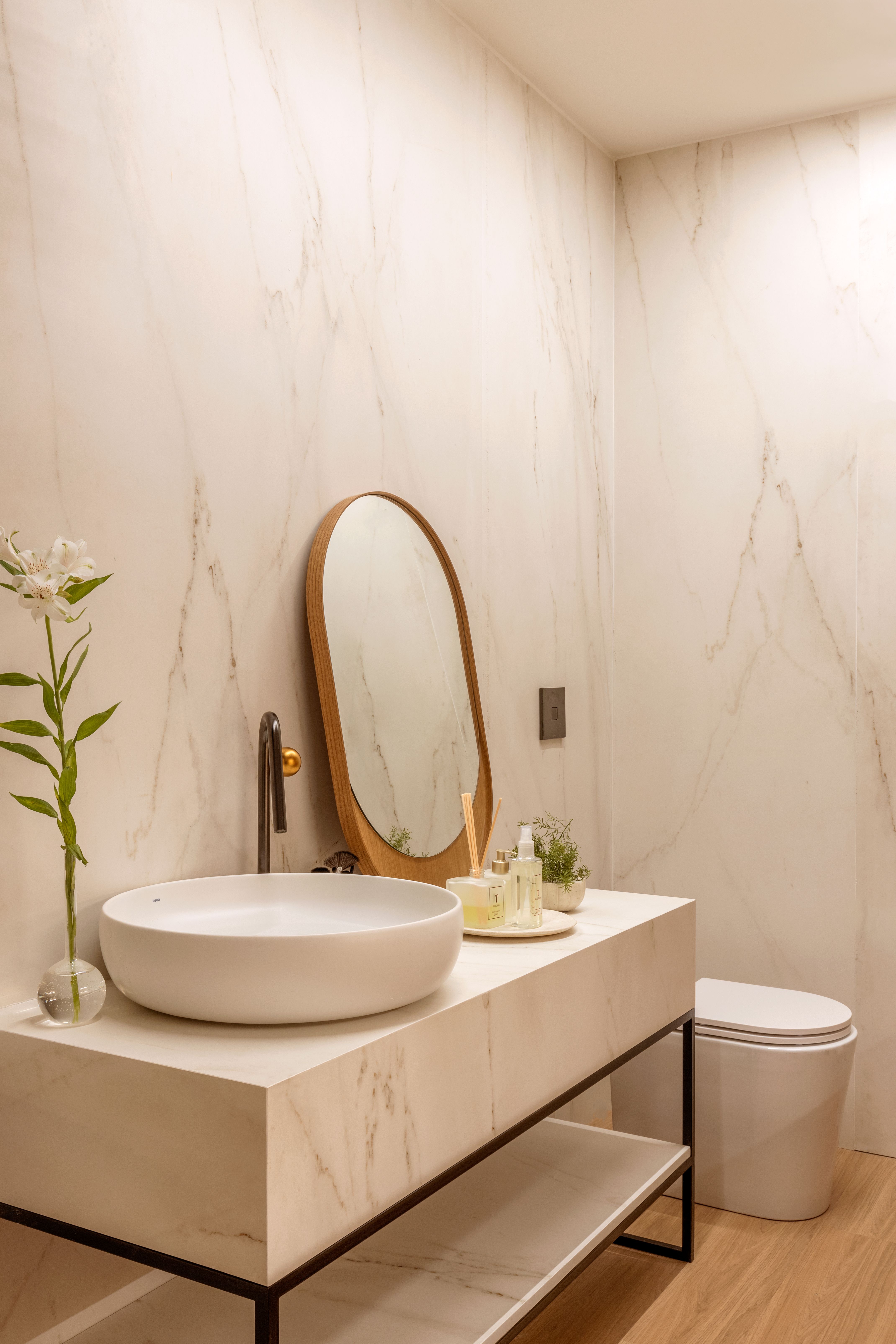 lavabo pequeno com plantas