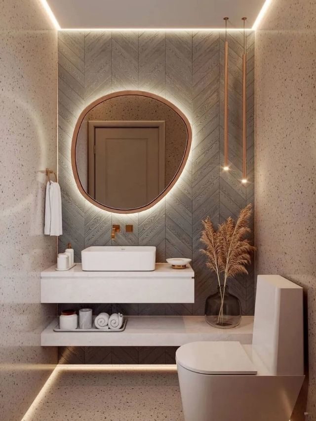 lavabo pequeno com espelho
