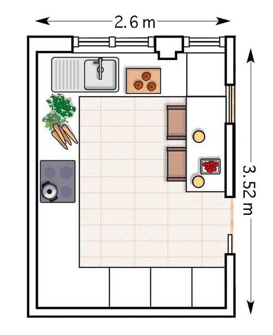 layout cozinha pequena