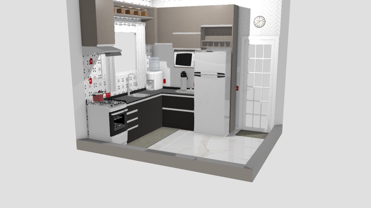 decoração de cozinha pequena moderna