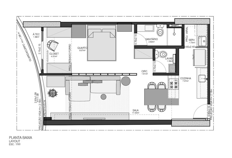 layout de sala de estar