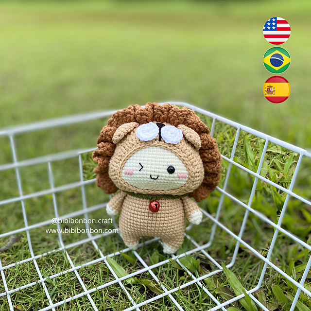 Receitas Gratuitas de Leão Amigurumi em PDF e Vídeo