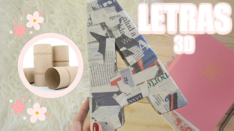 como fazer letras 3d com papel