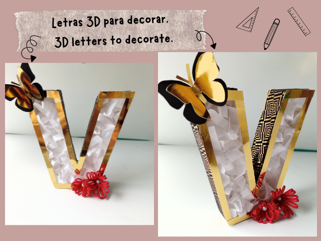letras 3d de papel