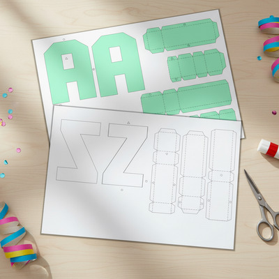 como fazer letras 3d com papel