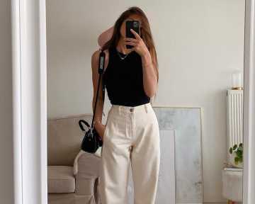 look casual feminino com calça wide leg