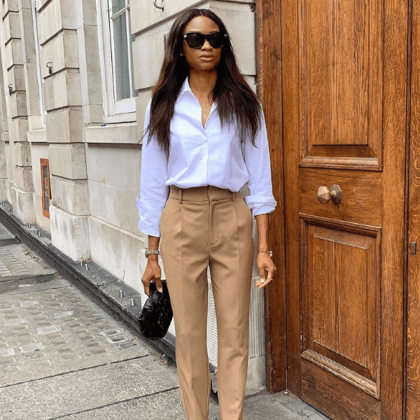 look casual feminino com calça wide leg