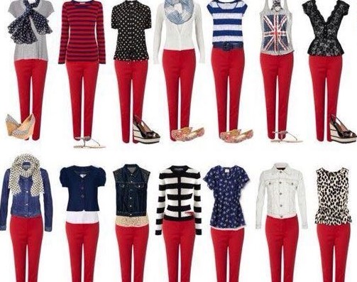 look com calca vermelha