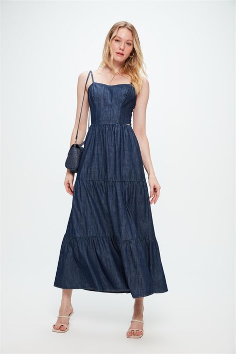 Guia de calçados para vestido longo de algodão