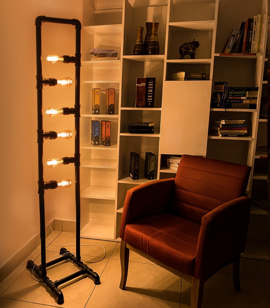 como fazer luminária de chão com cano PVC