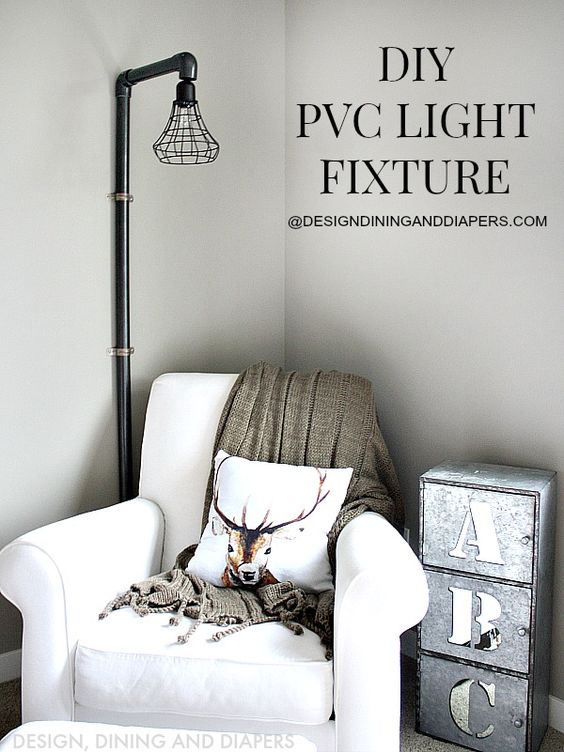 como fazer luminária de chão com cano PVC