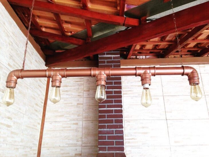 projeto DIY luminária industrial PVC
