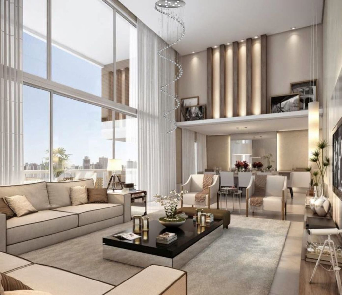 lustre para pe direito duplo