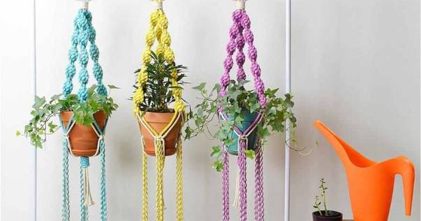 macrame para vasos