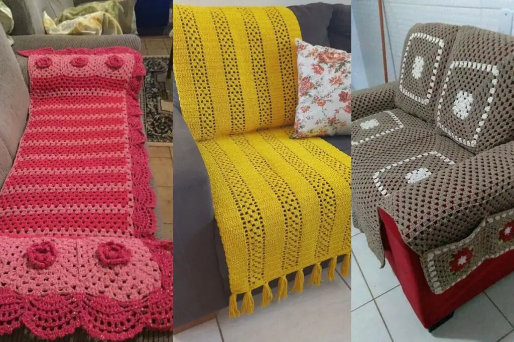 manta de croche para sofa