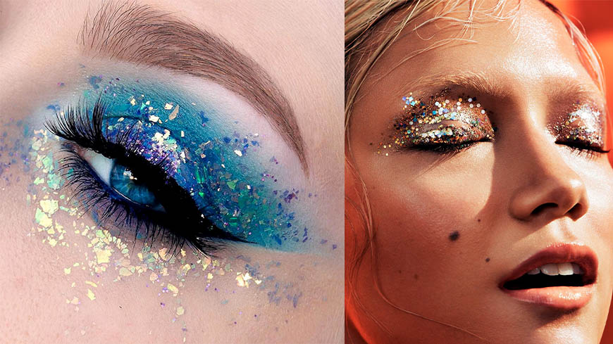 maquiagem com glitter para carnaval