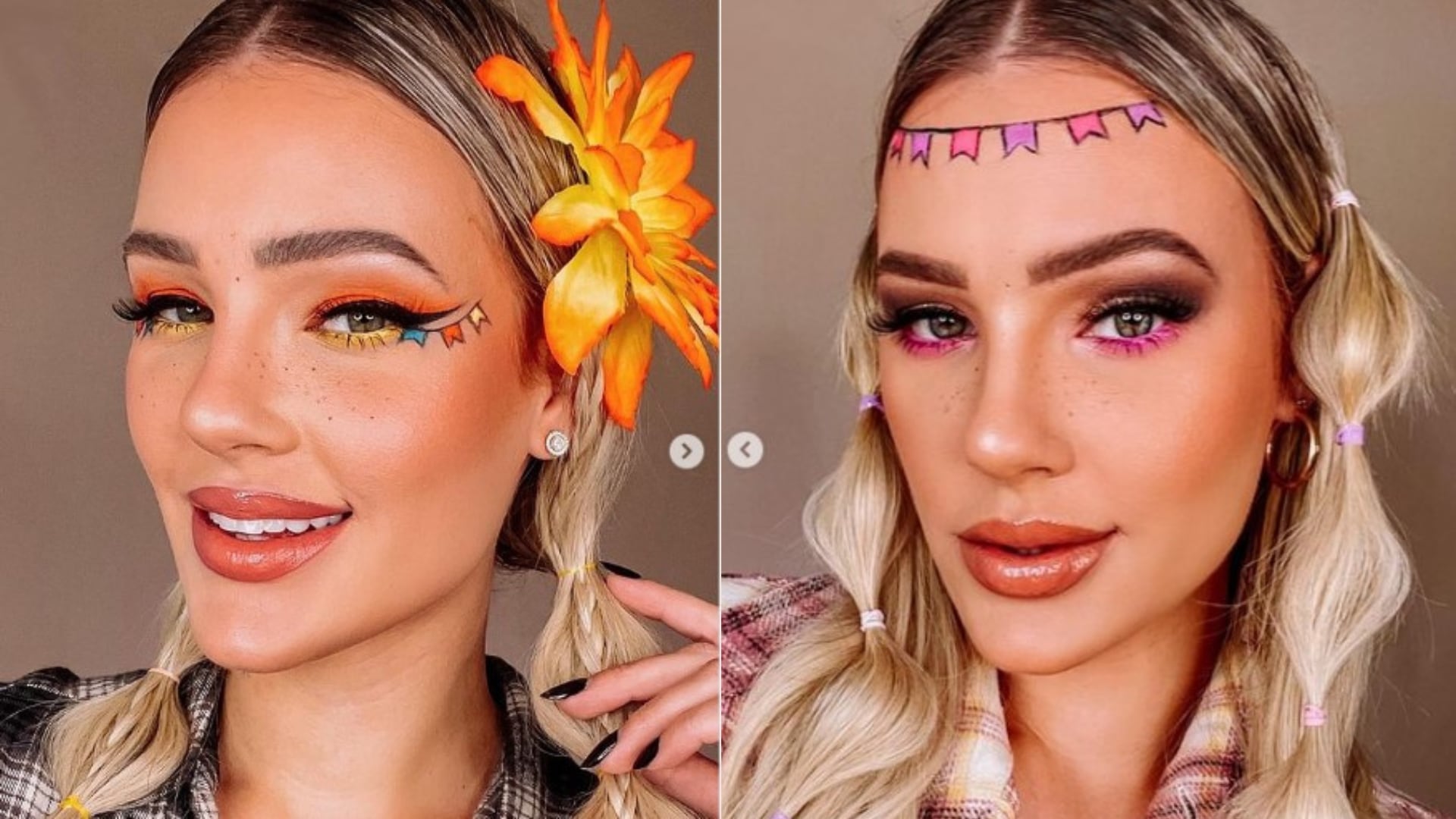 Maquiagem Festa Junina 2026: O Guia Completo para um Look Moderno e Estiloso; Blush Blocking: Como Aplicar a Tendência que Vai Dominar a Festa Junina 2026; Delineados Criativos para Festa Junina: Bandeirinhas e Outras Ideias para Arrasar; Sardinhas Falsas: O Toque Caipira Moderno na Sua Maquiagem Junina; Cores Vibrantes e Brilho: Transforme Sua Make de Festa Junina com as Tendências de 2026