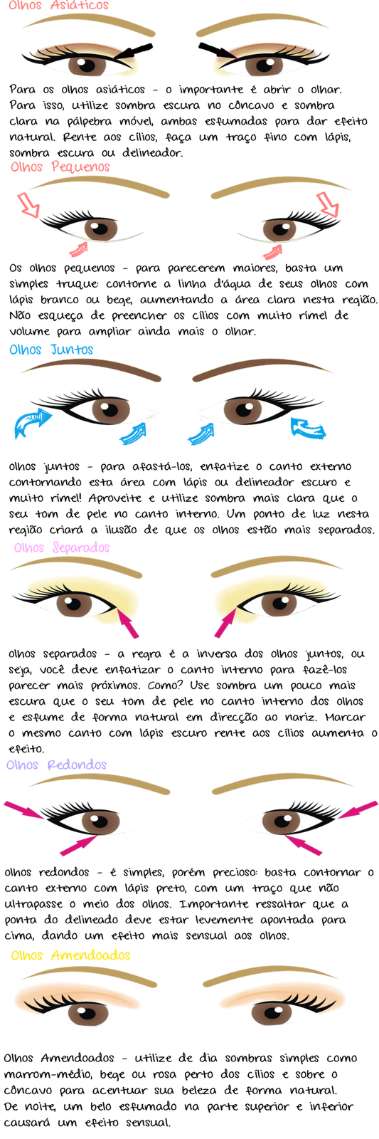 maquiagem para olhos pequenos e amendoados