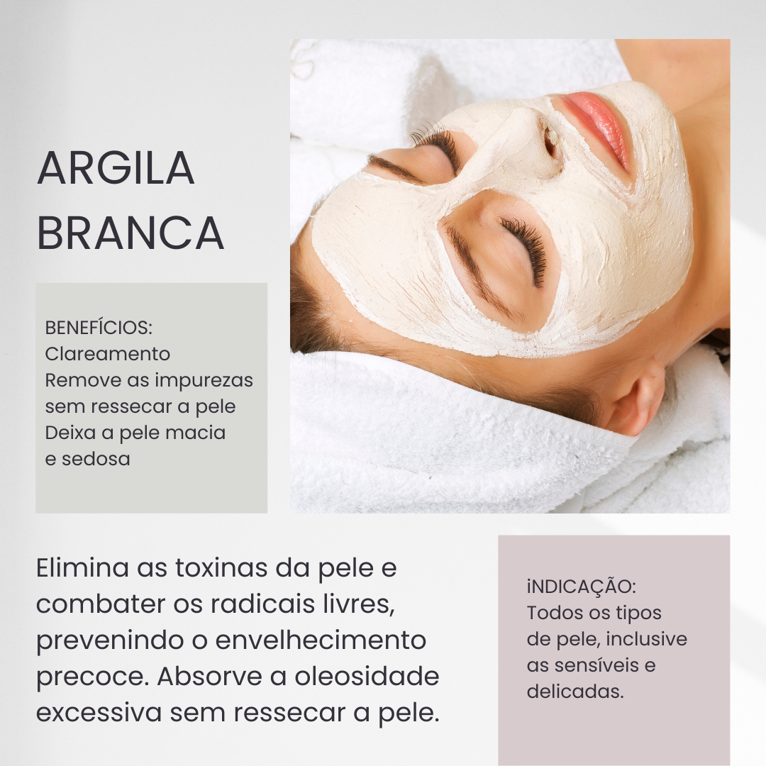 mascara de argila branca para o rosto