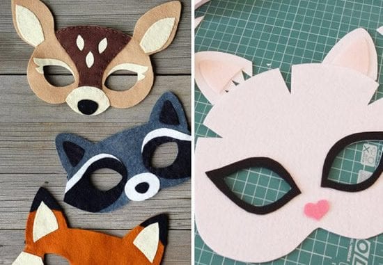 máscaras de animais de papel